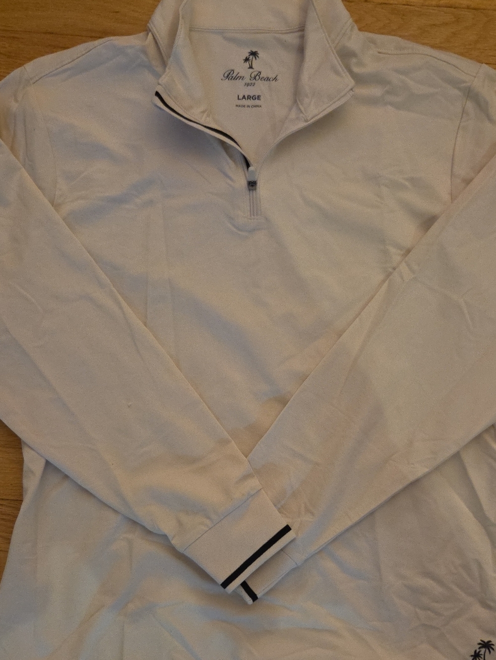 NWT Palm Beach 1922 Mens White Quarter-Zip Pullover - Size Large